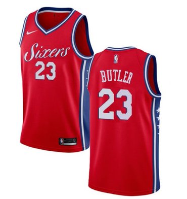 Men's Philadelphia 76ers #23 Jimmy Butler Cream NEW Red Jersey