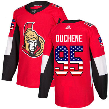 Kid Adidas Senators 95 Matt Duchene Red Home Authentic USA Flag Stitched NHL Jersey