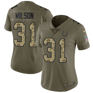 Women's Nike Indianapolis Colts #31 Quincy Wilson Olive Camo Stitched NFL Limited 2017 Salute to Service Jersey