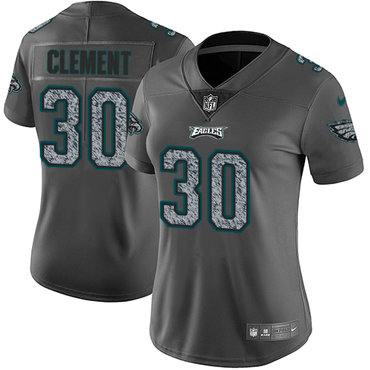 Women's Nike Philadelphia Eagles #30 Corey Clement Gray Static NFL Vapor Untouchable Game Jersey