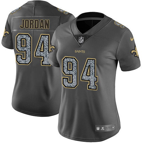 Women's Nike New Orleans Saints #94 Cameron Jordan Gray Static NFL Vapor Untouchable Game Jersey