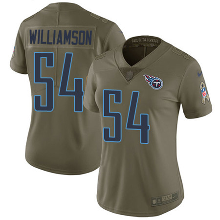 Women's Nike Tennessee Titans #54 Avery Williamson Olive Stitched NFL Limited 2017 Salute to Service Jersey