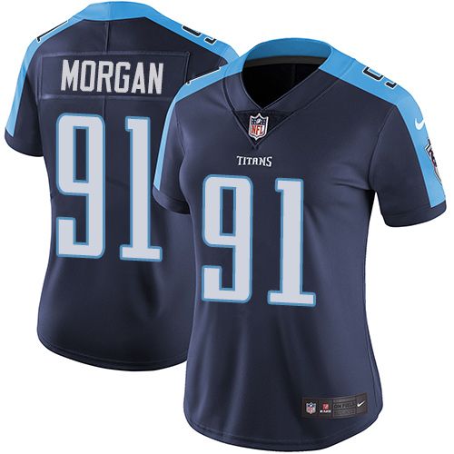 Women's Nike Tennessee Titans #91 Derrick Morgan Navy Blue Alternate Stitched NFL Vapor Untouchable Limited Jersey