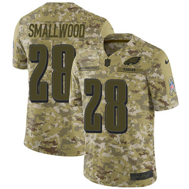 Nike Eagles 28 Wendell Smallwood Camo Men's Stitched NFL Limited 2018 Salute To Service Jersey