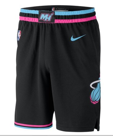 Men Nike Miami Heat Black NBA Swingman City Edition Shorts