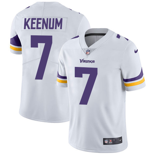 Men's Nike Minnesota Vikings #7 Case Keenum White Vapor Untouchable Limited Player NFL Jersey