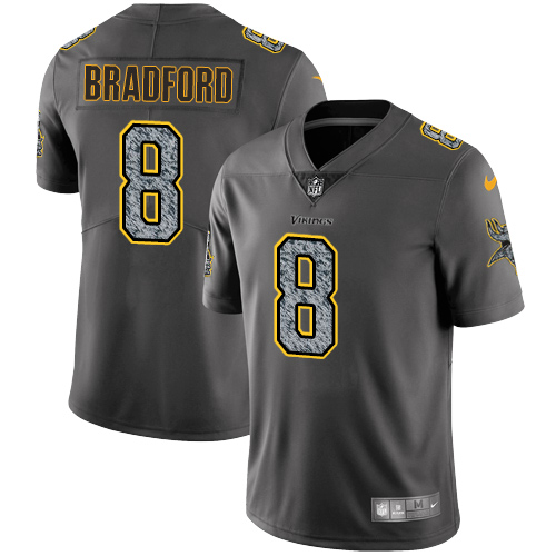 Nike Vikings #8 Sam Bradford Gray Static Men's Stitched NFL Vapor Untouchable Limited Jersey