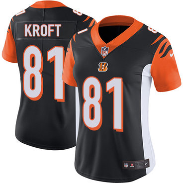 Women's Nike Cincinnati Bengals #81 Tyler Kroft Black Team Color Stitched NFL Vapor Untouchable Limited Jersey