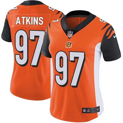 Women's Nike Cincinnati Bengals #97 Geno Atkins Orange Alternate Stitched NFL Vapor Untouchable Limited Jersey