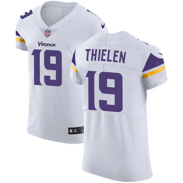 Men's Nike Minnesota Vikings #19 Adam Thielen White Stitched NFL Vapor Untouchable Elite Jersey