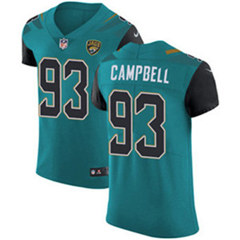 Men's Nike Jacksonville Jaguars #93 Calais Campbell Teal Green Team Color Stitched NFL Vapor Untouchable Elite Jersey