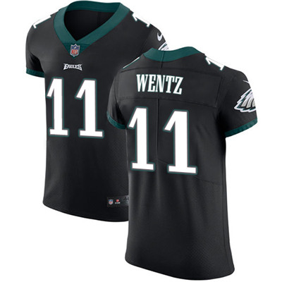 Men's Nike Philadelphia Eagles #11 Carson Wentz Black Alternate Stitched NFL Vapor Untouchable Elite Jersey