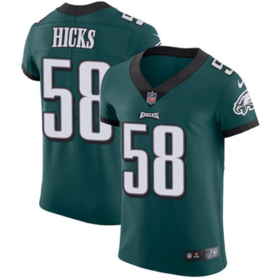 Men's Nike Philadelphia Eagles #58 Jordan Hicks Midnight Green Team Color Stitched NFL Vapor Untouchable Elite Jersey