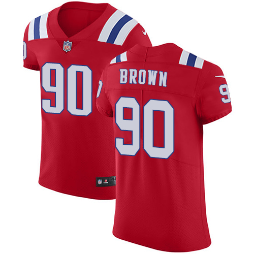 Men's Nike New England Patriots #90 Malcom Brown Red Alternate Stitched NFL Vapor Untouchable Elite Jersey