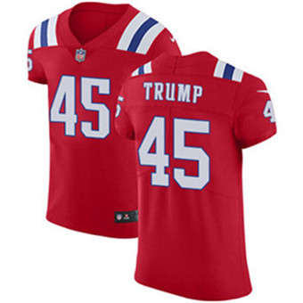 Men's Nike New England Patriots #45 Donald Trump Red Alternate Stitched NFL Vapor Untouchable Elite Jersey