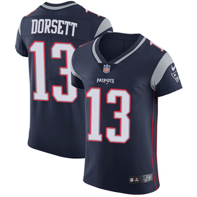 Men's Nike New England Patriots #13 Phillip Dorsett Navy Blue Team Color Stitched NFL Vapor Untouchable Elite Jersey