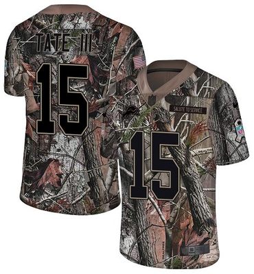 Nike Lions #15 Golden Tate III Camo Men's Stitched NFL Limited Rush Realtree Jersey