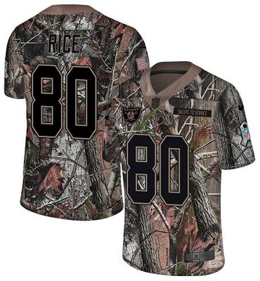 Nike Raiders #80 Jerry Rice Camo Men's Stitched NFL Limited Rush Realtree Jersey