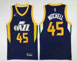 Men's Utah Jazz #45 Donovan Mitchell Navy Blue 2017-2018 Nike Swingman Stitched NBA Jersey