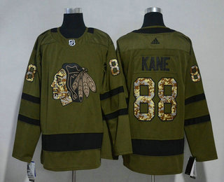 Men's Chicago Blackhawks #88 Patrick Kane Green Salute to Service 2017-2018 Hockey Stitched NHL Jersey