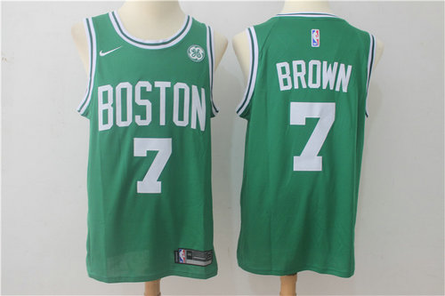 Nike Boston Celtics 7 Jaylen Brown Green NBA Swingman Jersey