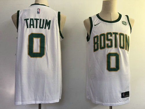 Nike Celtics 0 Jayson Tatum White City Edition Swingman Jersey