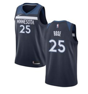 Nike Timberwolves 25 Derrick Rose Navy Blue Swimgman Jersey