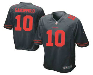 Men's San Francisco 49ers #10 Jimmy Garoppolo Black Alternate Stitched NFL Nike Game Jersey