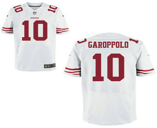 Men's San Francisco 49ers #10 Jimmy Garoppolo White Road Stitched NFL Nike Elite Jersey