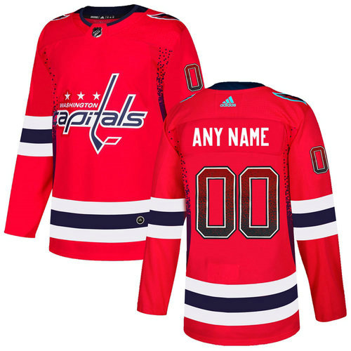 Washington Capitals Red Men's Customized Drift Fashion Adidas Jersey