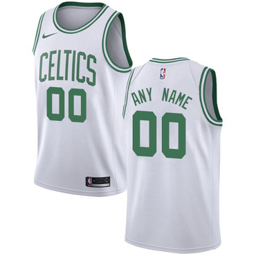 Women's Customized Boston Celtics Authentic White Nike NBA Association Edition Jersey