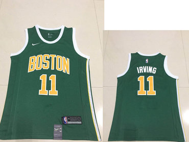 Men's Boston Celtics Kyrie #11 Irving Nike Green 2018/19 Swingman Earned Edition Jersey