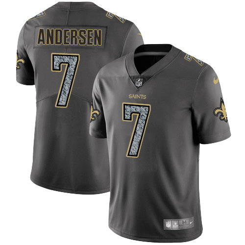 Nike New Orleans Saints #7 Morten Andersen Gray Static Men's NFL Vapor Untouchable Game Jersey