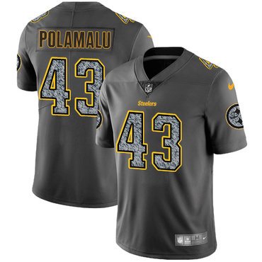 Nike Pittsburgh Steelers #43 Troy Polamalu Gray Static Men's NFL Vapor Untouchable Game Jersey