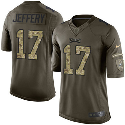 Youth Nike Philadelphia Eagles #17 Alshon Jeffery Green Stitched NFL Limited 2015 Salute to Service Jersey