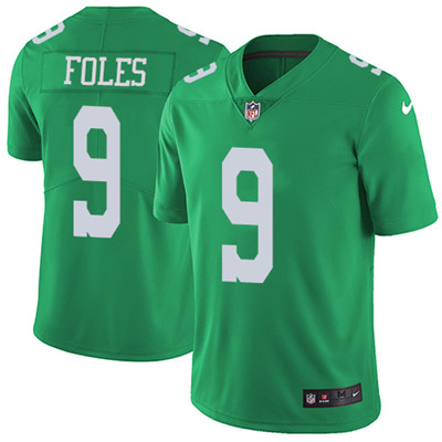 Youth Nike Philadelphia Eagles #9 Nick Foles Green Stitched NFL Limited Rush Jersey