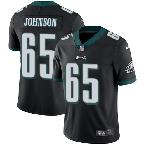 Youth Nike Philadelphia Eagles #65 Lane Johnson Black Alternate Stitched NFL Vapor Untouchable Limited Jersey