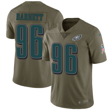 Youth Nike Philadelphia Eagles #96 Derek Barnett Olive Stitched NFL Limited 2017 Salute to Service Jersey