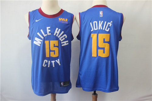 Men's Denver Nuggets #15 Nikola Jokic Nike blue Swingman Jersey