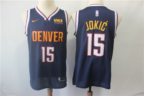 Men's Denver Nuggets #15 Nikola Jokic Nike Navy blue Swingman Jersey