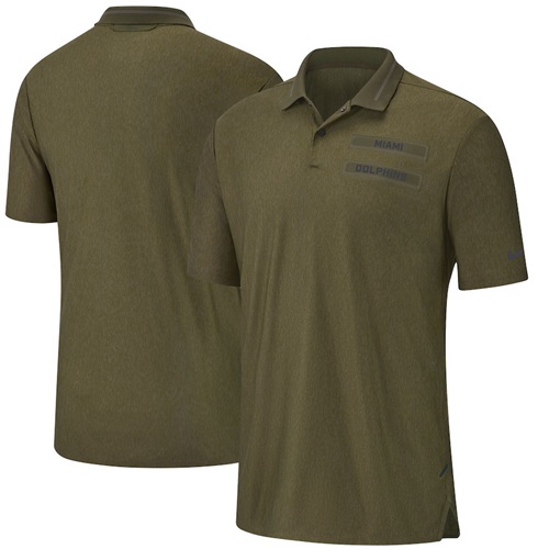 Miami Dolphins Nike Salute to Service Sideline Polo Olive