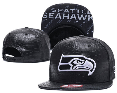 NFL Seahawks Team Logo Black Snapback Adjustable Hat G986