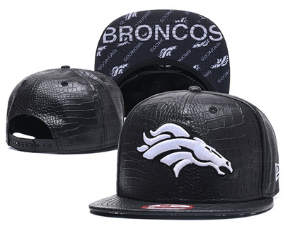 NFL Denver Broncos Team Logo Black Snapback Adjustable Hat G65