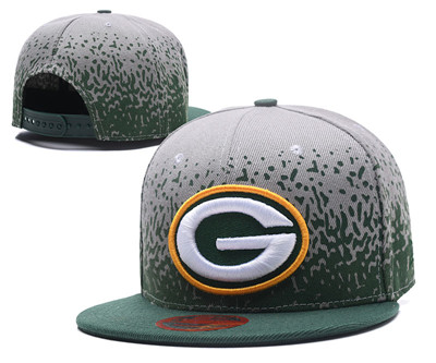 NFL Green Bay Packers Fresh Logo Gray With Green Paint Snapback Adjustable Hat 1036