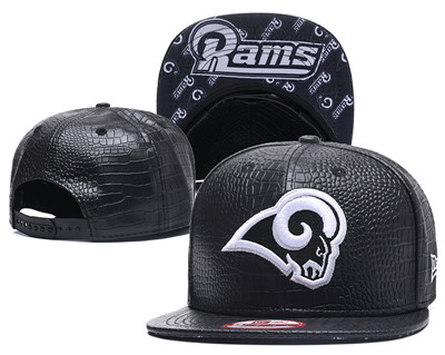 NFL Los Angeles Rams Team Logo Black Snapback Adjustable Hat GS