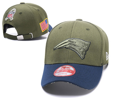 NFL New England Patriots Team Logo Olive Peaked Adjustable Hat SG65