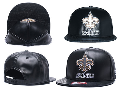 NFL New Orleans Saints Team Logo Black Reflective Adjustable Hat Q106