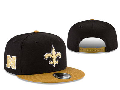 NFL New Orleans Saints Team Logo Black Snapback Adjustable Hat L78