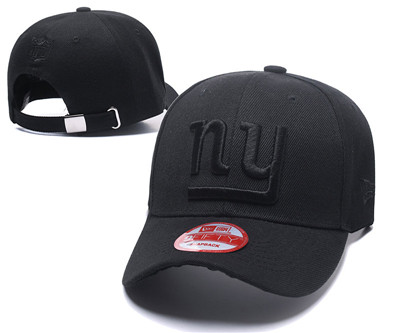 NFL New York Giants Team Logo Black Peaked Adjustable Hat Q85