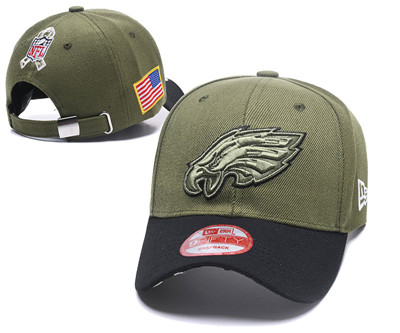 NFL Philadelphia Eagles Team Logo Olive Peaked Adjustable Hat